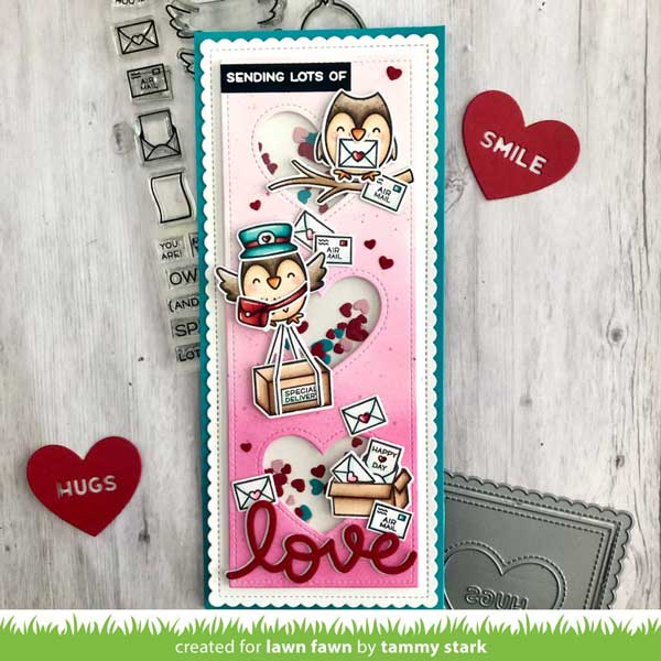 Lawn Fawn Scalloped Slimline With Hearts: Portrait Die