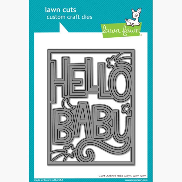 Lawn Fawn Giant Outlined Hello Baby Lawn Cuts