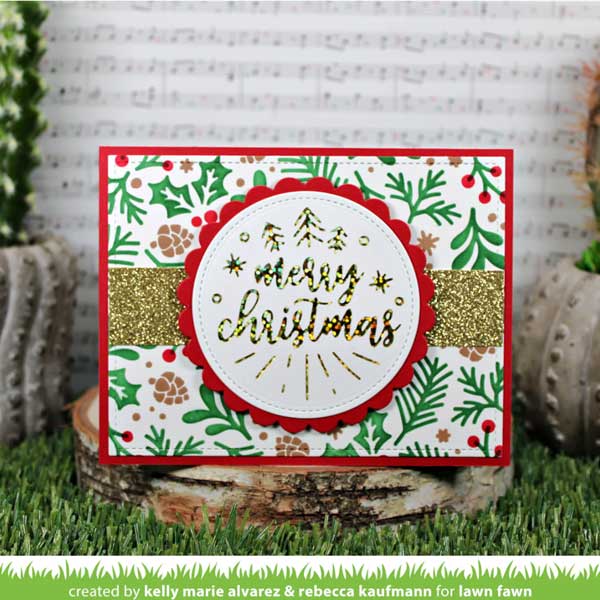 Lawn Fawn Foiled Sentiments: Merry Christmas