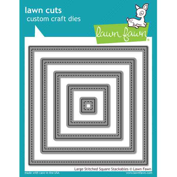 Lawn Fawn Large Stitched Square Stackables Lawn Cuts