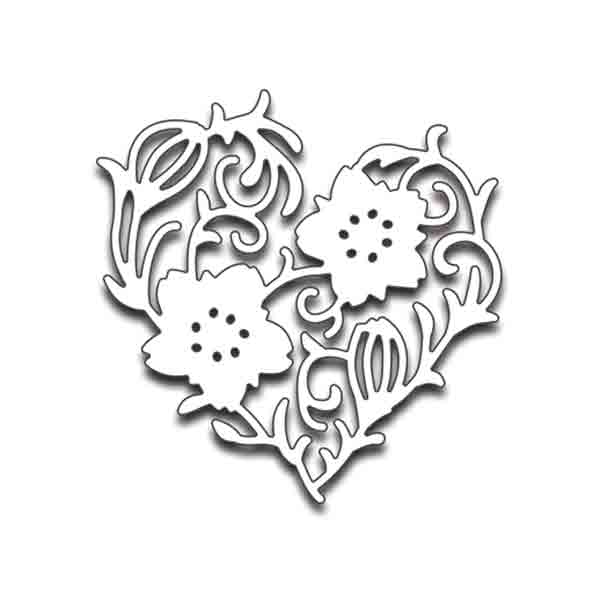 Penny Black Flower Heart Creative Die