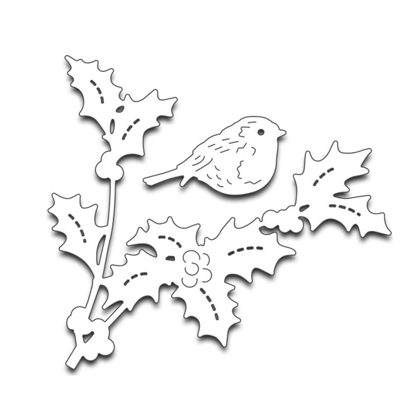 Penny Black Bird Amidst Holly Creative Die