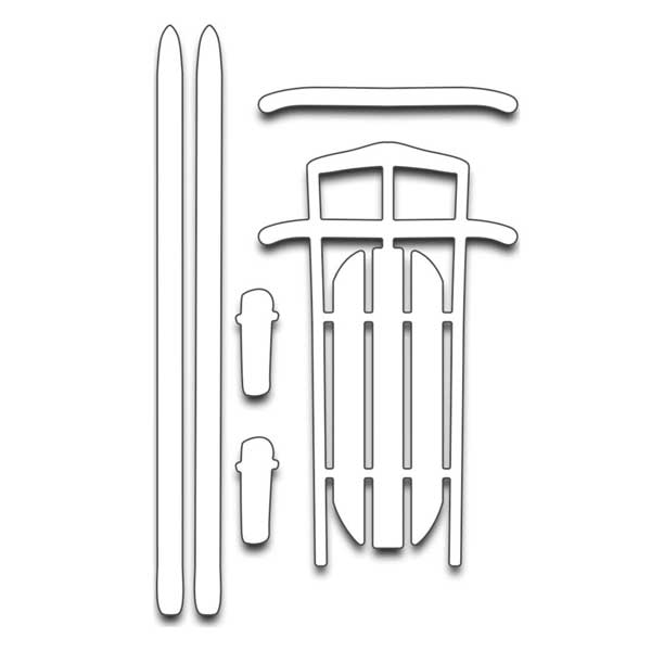 Penny Black Sled N Skis Die Set