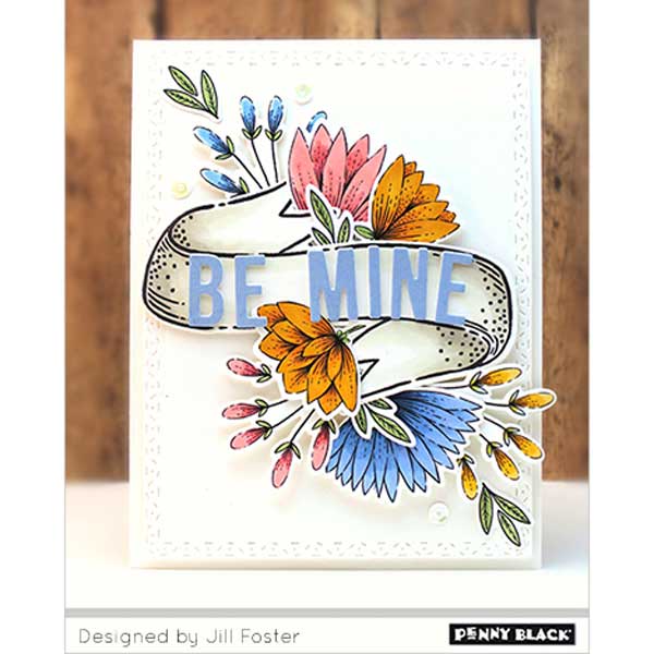 Penny Black Banner Blooms Stamp Set