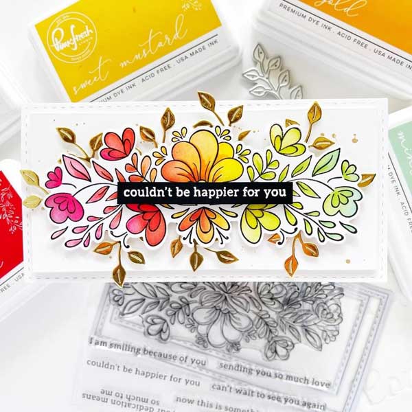 Pinkfresh Studio Charming Floral Border Die