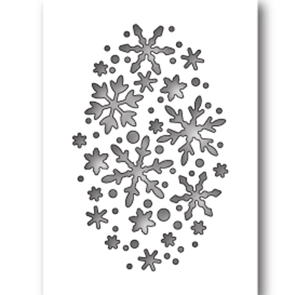 Poppystamps Snowflake Oval Collage Craft Die