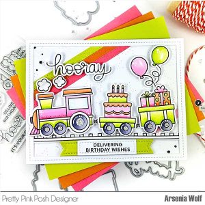 Pretty Pink Posh Birthday Train Dies class=