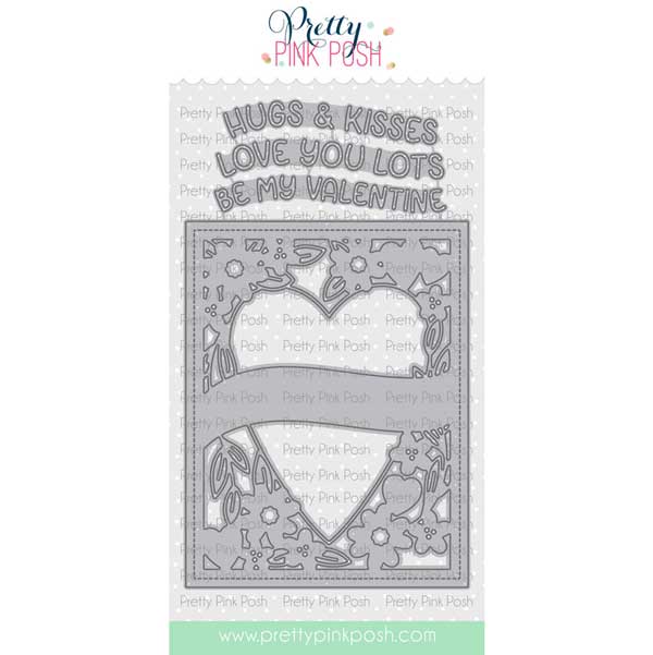 Pretty Pink Posh Elegant Banner Heart Dies