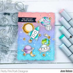 Pretty Pink Posh Outer Space Stamp