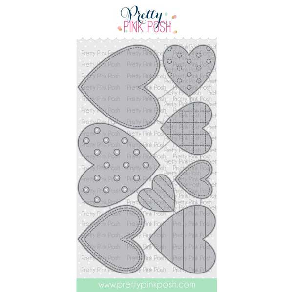 Pretty Pink Posh Stitched Hearts Dies