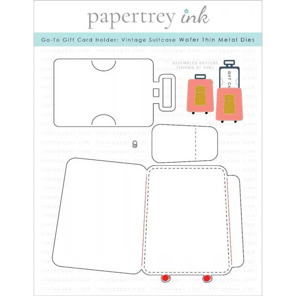 Papertrey Ink Go-To Gift Card Holder: Vintage Suitcase Die