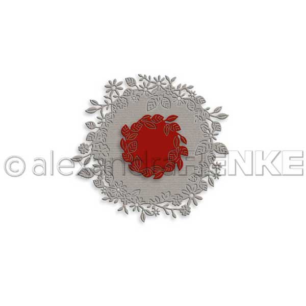 Alexandra Renke Flower and Leaves Wreath Die