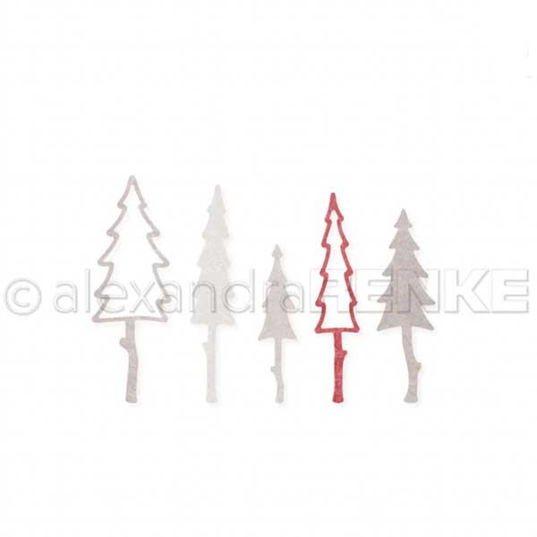 Alexandra Renke 5 Pine Trees Set Little Die Set