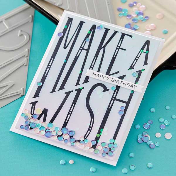 Spellbinders BetterPress Plate - Diagonal Make a Wish