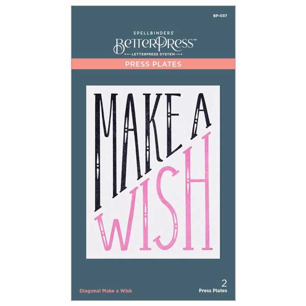 Spellbinders BetterPress Plate - Diagonal Make a Wish