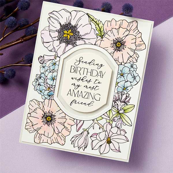 Spellbinders Mirrored Arch Blooms Press Plate