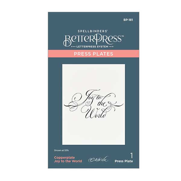 Spellbinders BetterPress Press Plate – Copperplate Joy to The World