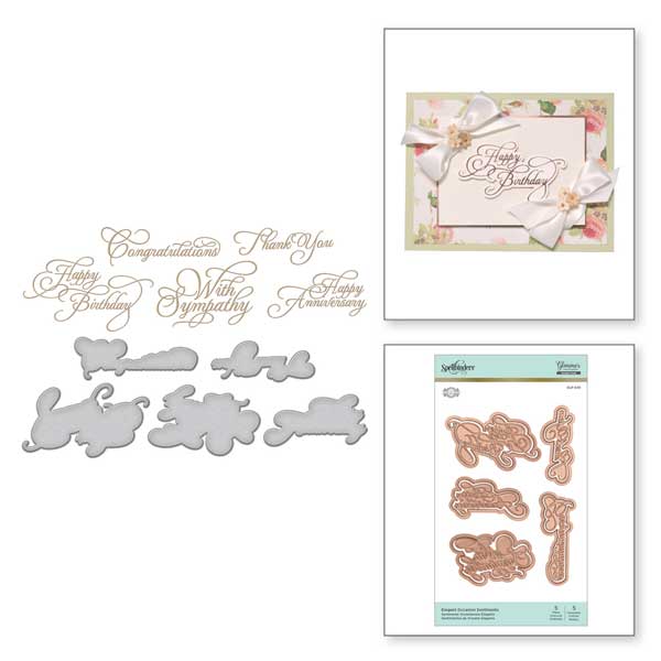 Spellbinders Elegant Occasion Sentiments Glimmer Hot Foil Plates