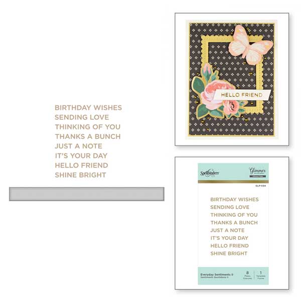 Spellbinders Everyday Sentiments II Glimmer Hot Foil Plate