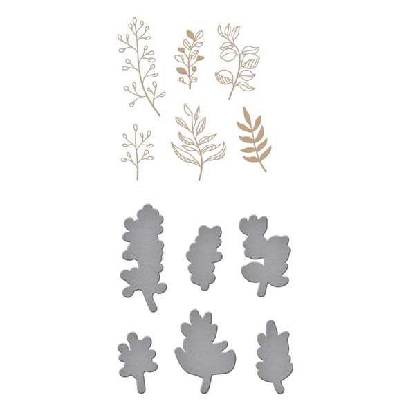 Spellbinders Organic Foliage Glimmer Hot Foil Plate &amp; Die Set