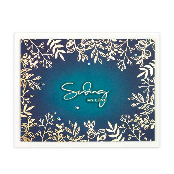 Spellbinders Yana&#039;s Sentiments Glimmer Hot Foil Plate &amp; Die Set