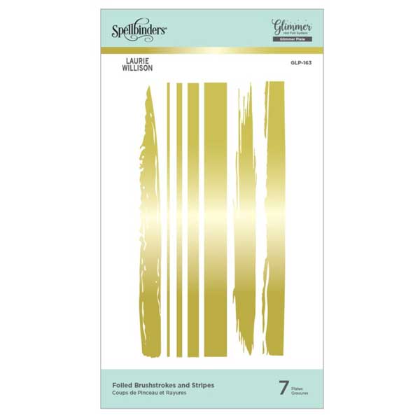 Spellbinders Foiled Brushstrokes and Stripes Glimmer Hot Foil Plate Effortless Greetings