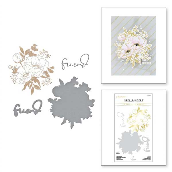 Spellbinders Anemone Glimmer Blooms Hot Foil Plate &amp; Die Set