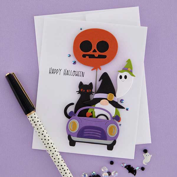 Spellbinders Gnome Drive Halloween Dies