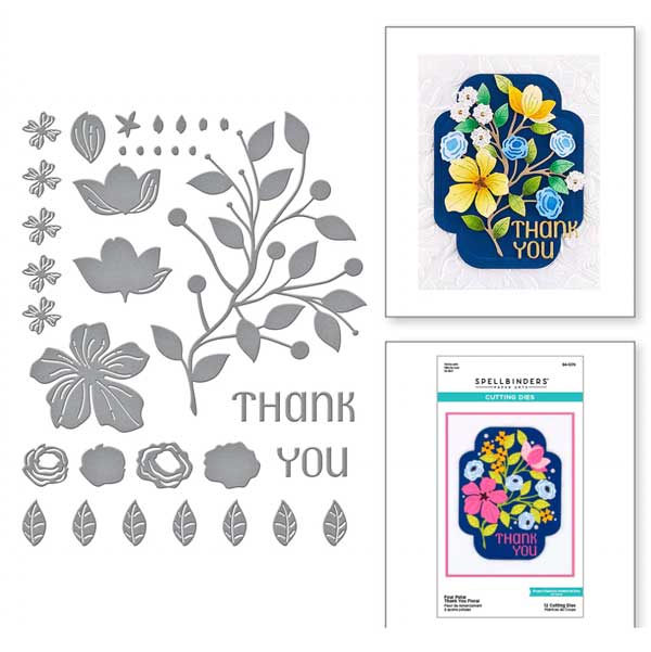 Spellbinders Four Petal Thank You Floral Dies