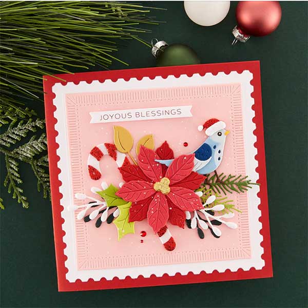 Spellbinders Christmas Bird Poinsettia Etched Dies