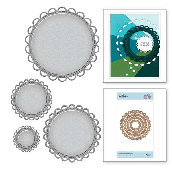 Spellbinders Nestabilities Open Scallop Edge Circles Etched Dies