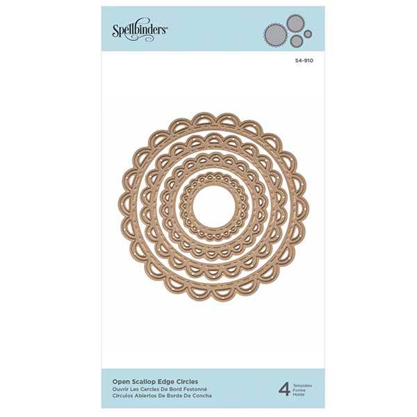 Spellbinders Nestabilities Open Scallop Edge Circles Etched Dies