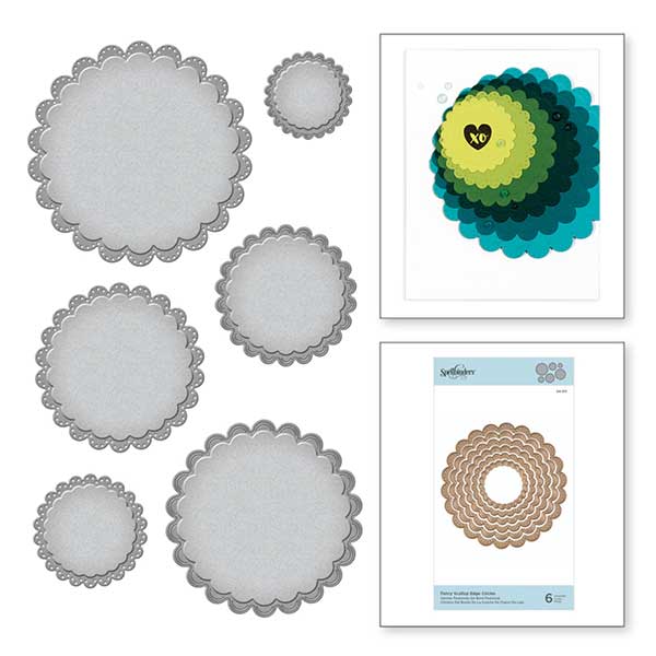 Spellbinders Nestabilities Fancy Scallop Edge Circles Etched Dies