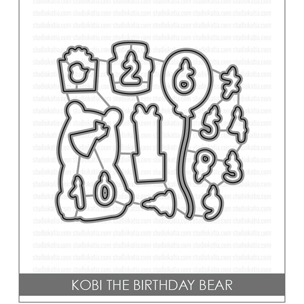 Studio Katia Kobi the Birthday Bear Die Set