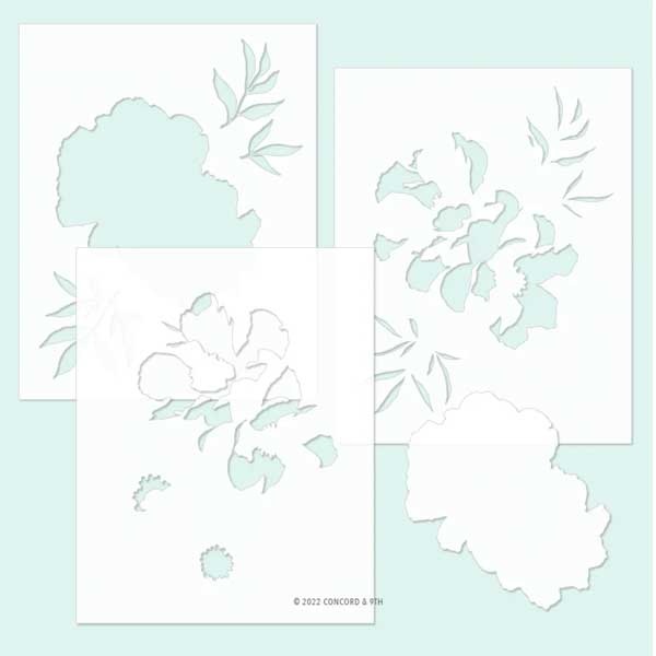 Concord &amp; 9th Blended Petals Stencil Pack