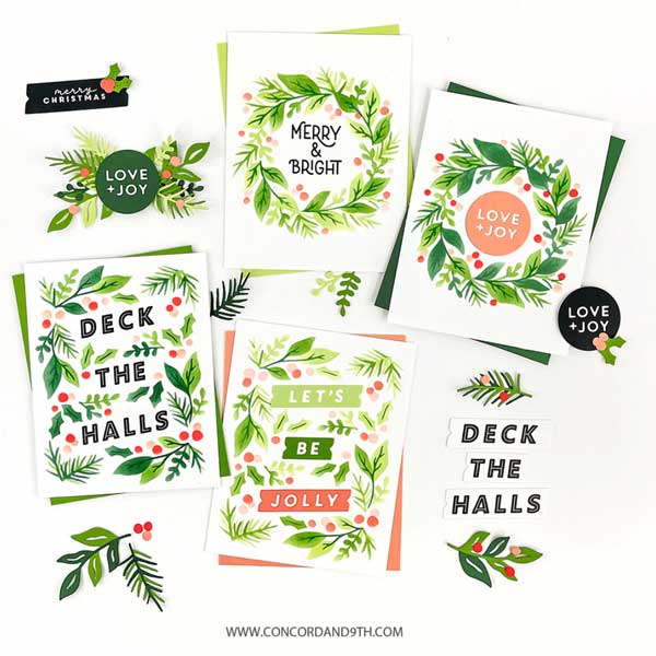 Concord &amp; 9th Boughs &amp; Holly Stencil Pack