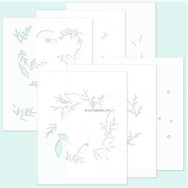 Concord &amp; 9th Boughs &amp; Holly Stencil Pack