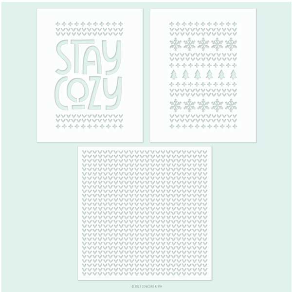 Concord &amp; 9th Stay Cozy Stencil Pack