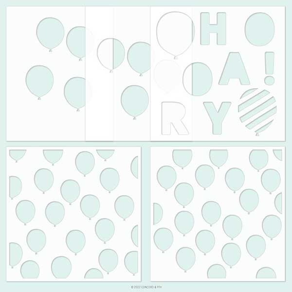 Concord &amp; 9th Bunch of Balloons Stencil Pack