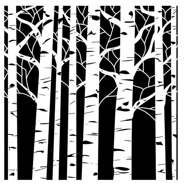 Crafters Workshop Aspen Trees Stencil - 6&quot; x 6&quot;