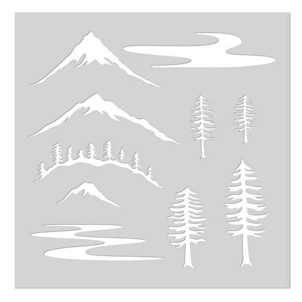 Hero Arts Mountain Scene Stencil