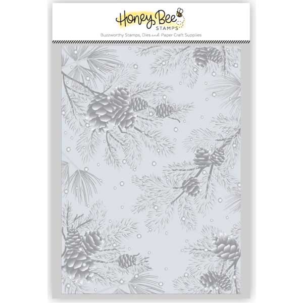 Honey Bee Stamps Snowy Pines 3D Embossing Folder