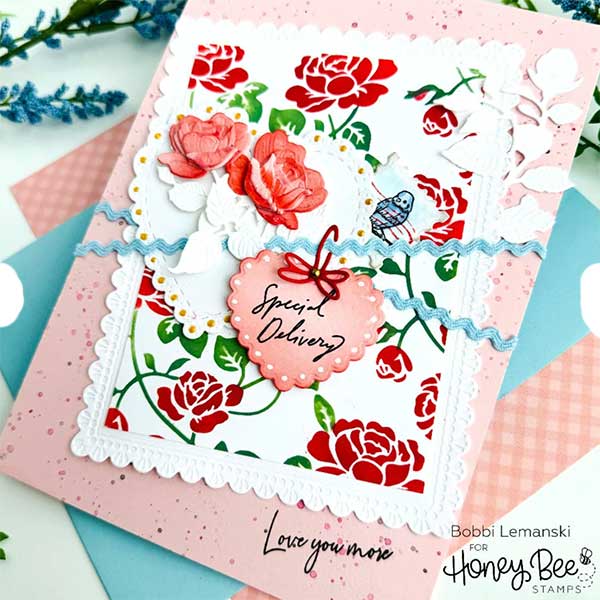 Honey Bee Stamps Climbing Rose Stencils - Set Of 2