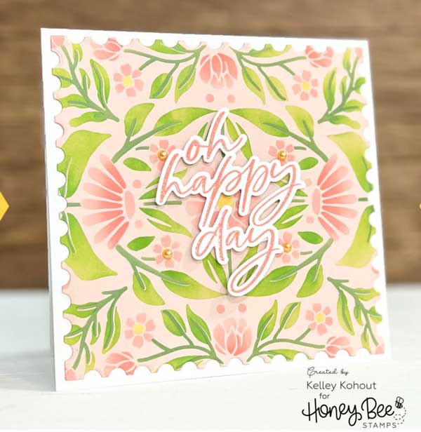 Honey Bee Stamps Folk Art Daisy Layering Background Stencils