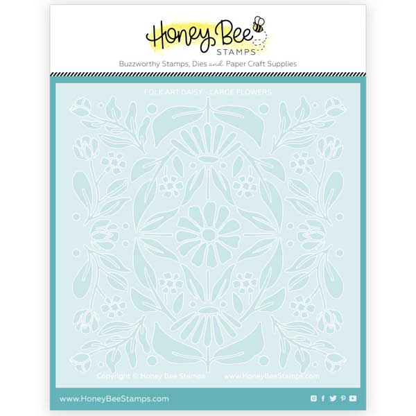 Honey Bee Stamps Folk Art Daisy Layering Background Stencils