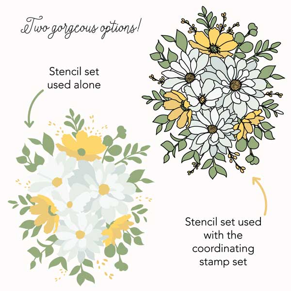 Honey Bee Stamps Daisy Layers Bouquet Stencils