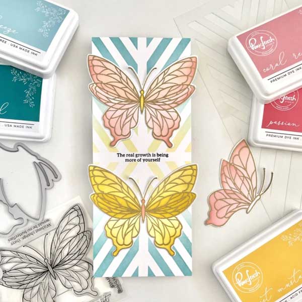 Pinkfresh Studio Butterflies Stencil Set