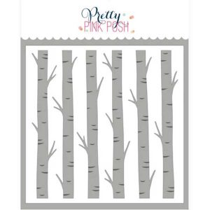 Pretty Pink Posh Layered Birch Trees Stencils