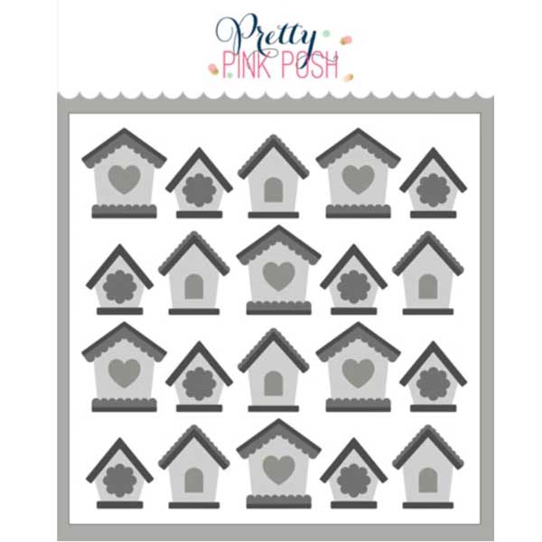 Pretty Pink Posh Layered Birdhouses Stencils (4 Pack)