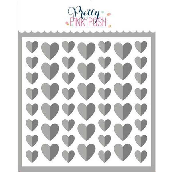 Pretty Pink Posh Half Hearts Stencils